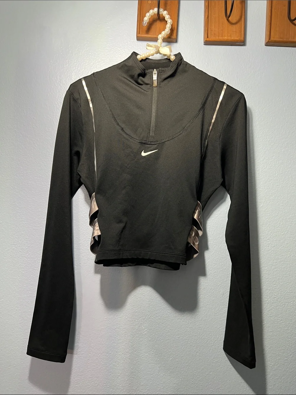 Nike Black Zip-Up Pro Hyperwarm Long Sleeve Top